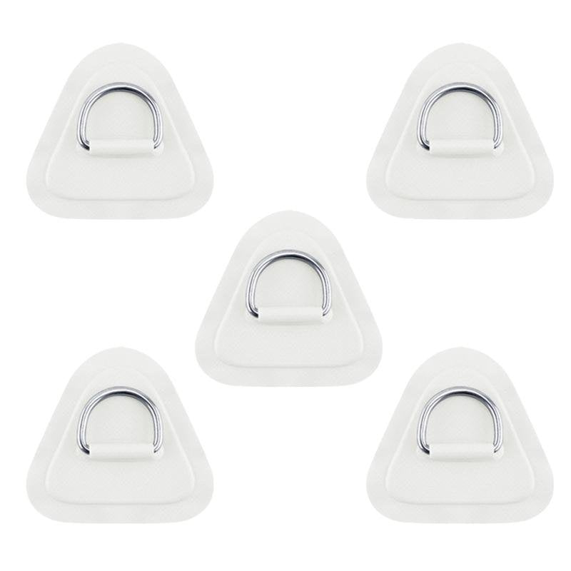 YEUHTLL 5Pieces Pad/Patch D Rings for PVC Inflatable Boat Canoe Raft Stainless D-Ring Patch Dinghys Kayak Surfboard Paddle Board