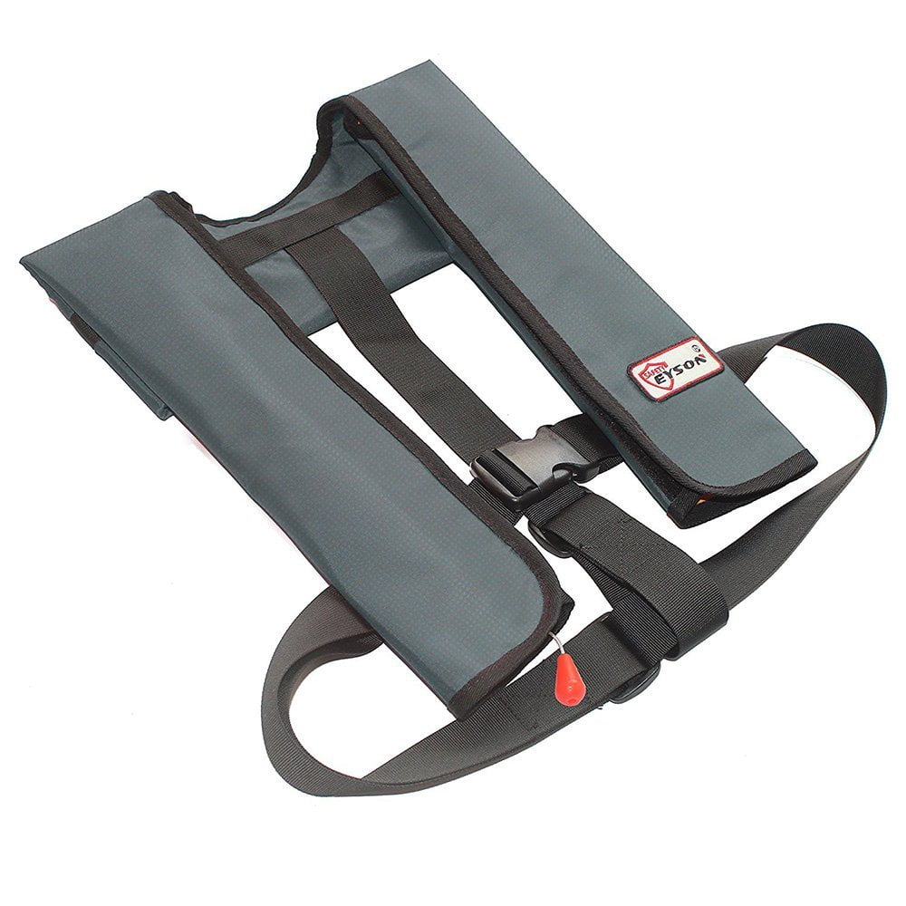 Premium Manual Inflatable Life Jacket Lifejacket PFD Floating Life Vest Inflate Survival Aid Lifesaving PFD Basic Grey Color