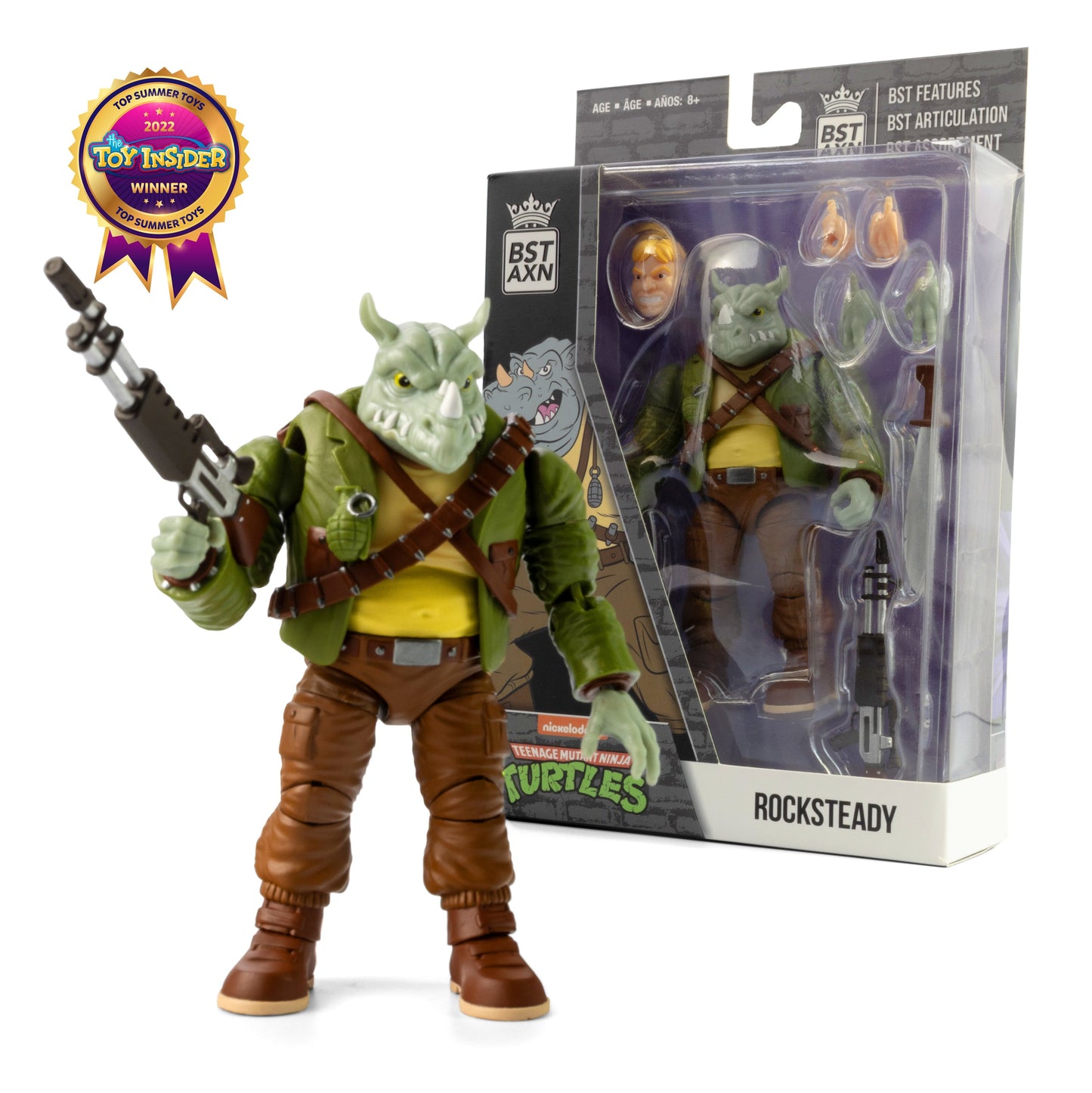 The Loyal Subjects: BST AXN - TMNT Teenage Mutant Ninja Turtles - Rocksteady Action Figure (46080) LOW STOCK