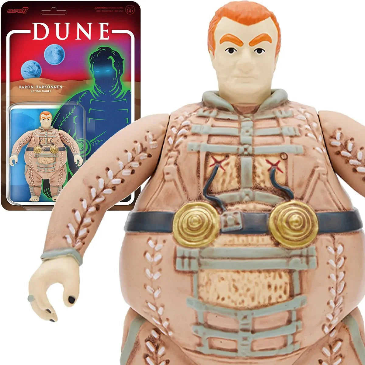 Super7 ReAction Figures - Dune (1984) - Wave 1 - Baron Harkonnen Action Figure (81502)