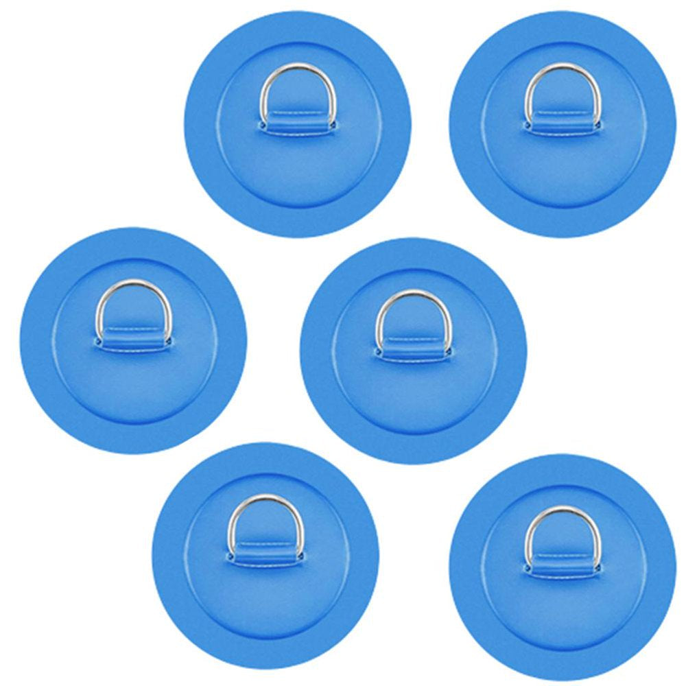 Tureclos 6Pcs D Rings Patch for PVC Inflatable Boat Canoe Raft Kayak D-Ring PVC Patch Inflatable Boat Surfboard Paddle Board