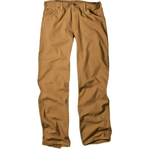 Dickies 1939RBD3832 Men's Relaxed Fit Carpenter Duck Jeans, 38" x 32", Brown