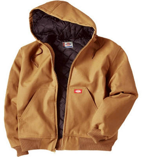 Dickies TJ718BDM Men's Rigid Duck Hooded Jacket, Medium, Brown