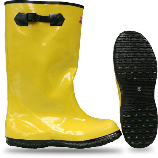 Boss 2KP448116 Over-The-Shoe Slush Rubber Knee Boots, 17", Size-16, Yellow