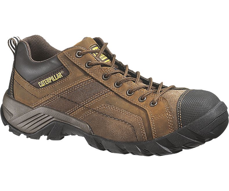 Cat P89957-10M Caterpillar Mens Argon Composite Toe Work Shoe,Dark Brown,Size 10
