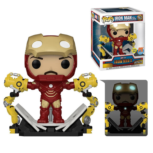 Funko Pop! Movies #905 - Iron Man MK IV with Gantry (Glow-in-the-Dark) Deluxe Vinyl Figure PX Exclusive 56772