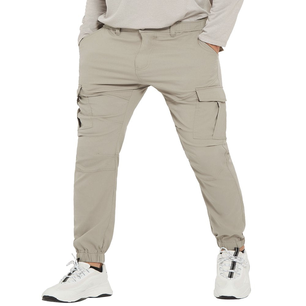 SPECIAL MAGIC Men'S Hiking Cargo Pants Slim Fit Stretch Jogger Cycling Waterproof Outdoor Trousers with Pockets (Army Green 34）