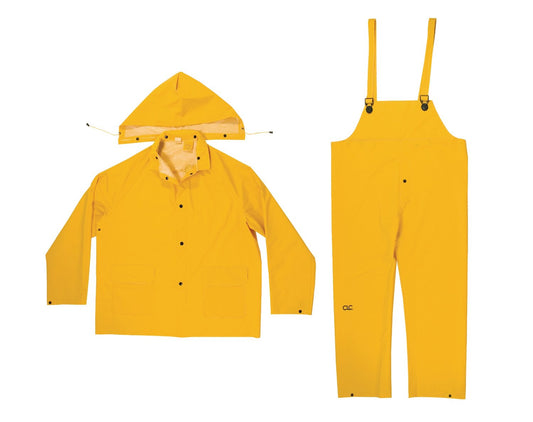 CLC R102L 3 Piece Heavyweight PVC Rain Suit, Yellow, Large
