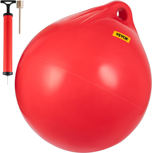 VEVOR Boat Buoy Ball, 21In Diameter Inflatable Heavy-Duty Marine-Grade Vinyl Marker Buoy, round Boat Mooring Buoy, Anchoring, Rafting, Marking, Fishing, Red