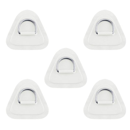 YEUHTLL 5Pieces Pad/Patch D Rings for PVC Inflatable Boat Canoe Raft Stainless D-Ring Patch Dinghys Kayak Surfboard Paddle Board