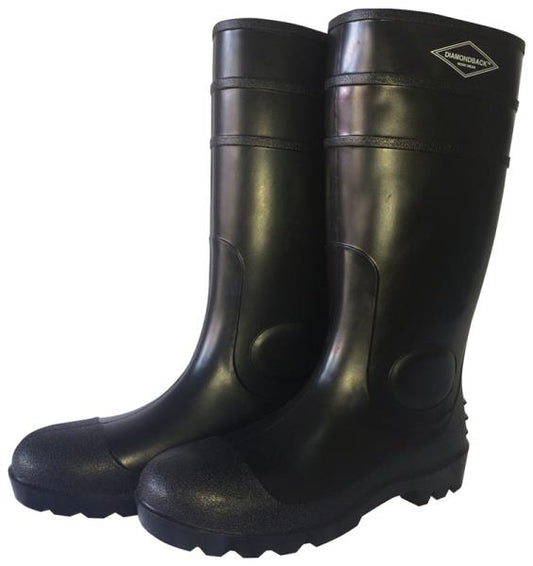 Diamondback L-G06B16 Knee Boot, Pvc, Matte Black, 16