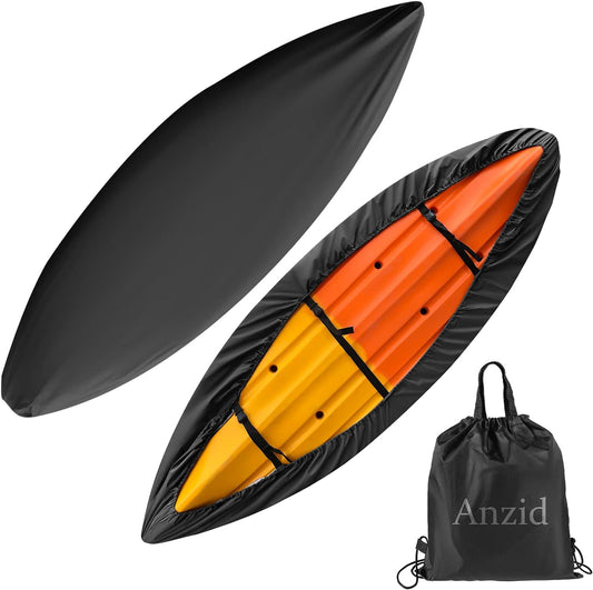 Anzid Kayak Cover 420D Thicken Waterproof for Outdoor Storage, Dust Cover-UV Sunblock Shield Protector Kayak Canoe Cockpit Accessories for Indoor/Outdoor Storage