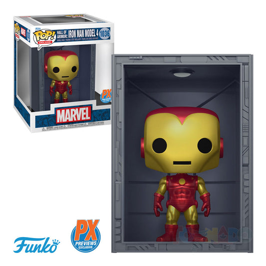 Funko Pop Deluxe 1036 Hall of Armor: Iron Man Model 4 (Classic Red/Gold Armor) PX Vinyl Figure 62781 LOW STOCK