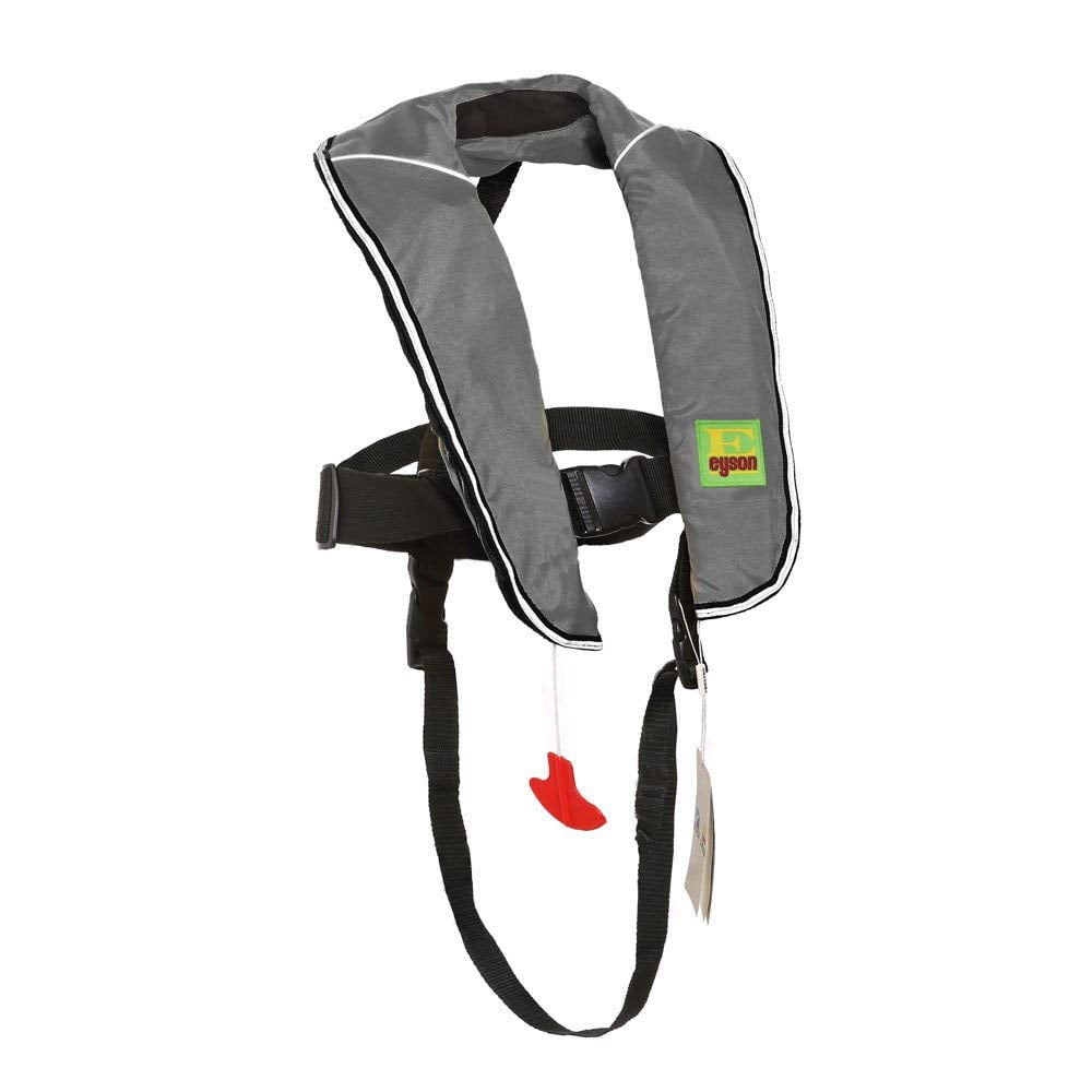 Premium Automatic/Manual Inflatable Life Jacket Lifejacket PFD Life Vest Inflate Survival Aid Lifesaving PFD for Children Youth Kids - Gray Color