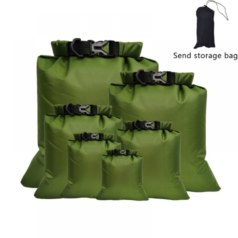 Outdoor Products Dry Sack Set, 6PCS Waterproof Dry Bag Pack Sack Swimming Rafting Kayaking River Trekking Floating Sailing Canoing Boating Water Resistance