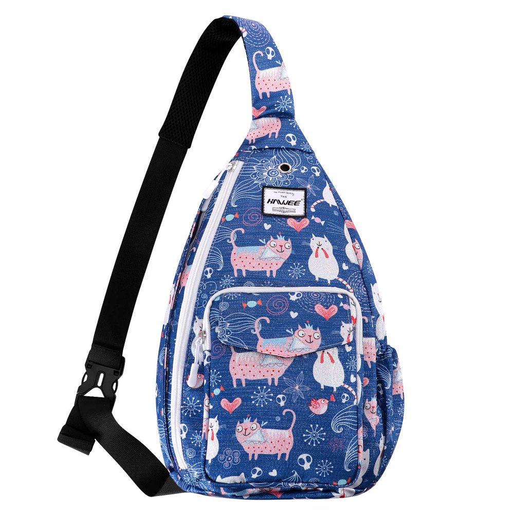 HAWEE Women’S Crossbody Backpack Purse for Travel Sling Bag with Earphone Hole, Black