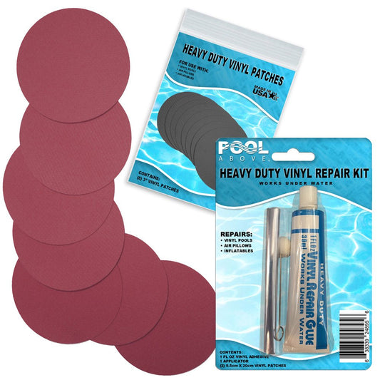 Heavy Duty Burgundy Vinyl Patch Glue Kit for Boats Pools Air Bed
