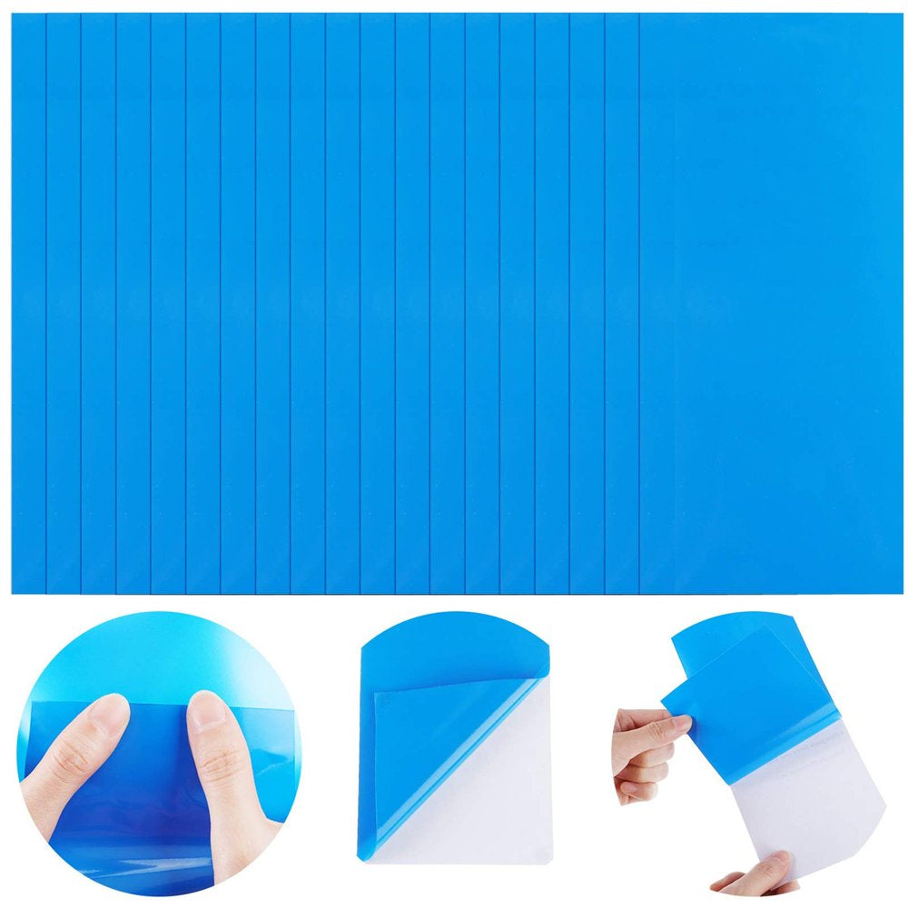 Self-Adhesive PVC Repair Patches, Vinyl Pool Liner Patch Boat Repair Vinyl Rubbers for Inflatable Boat Raft Kayak Canoe, Rectangle (Blue,20 Pieces)