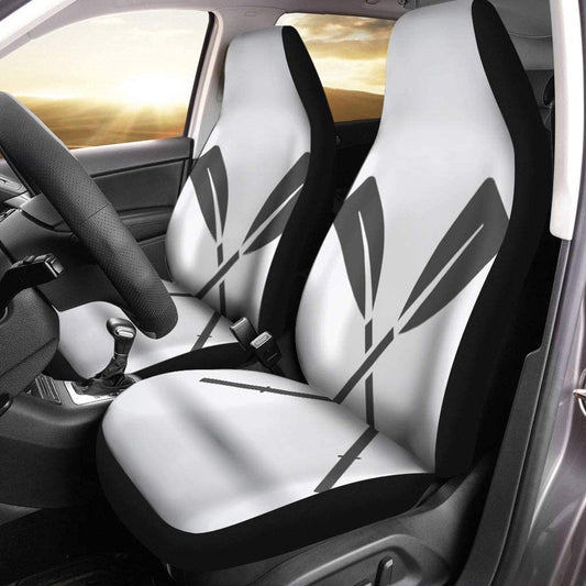ZHANZZK Set of 2 Car Seat Covers Row Fishing Boat Oars over Gray Paddle Kayak Raft Universal Auto Front Seats Protector Fits for Car,Suv Sedan,Truck