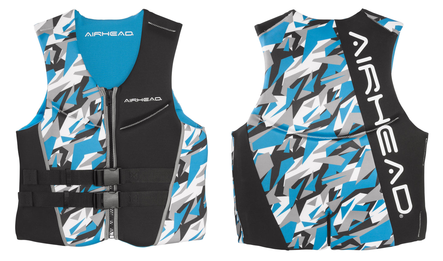 Airhead Neolite Men's Life Jacket, Kwik-Dry Tech, Medium, Camo Cool Blue