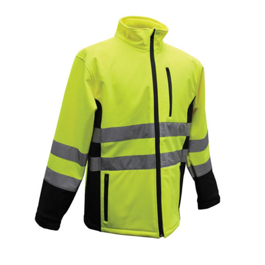 Boss 3SS70002X High Visibility Water Proof Softshell Rain Jacket, 2XL