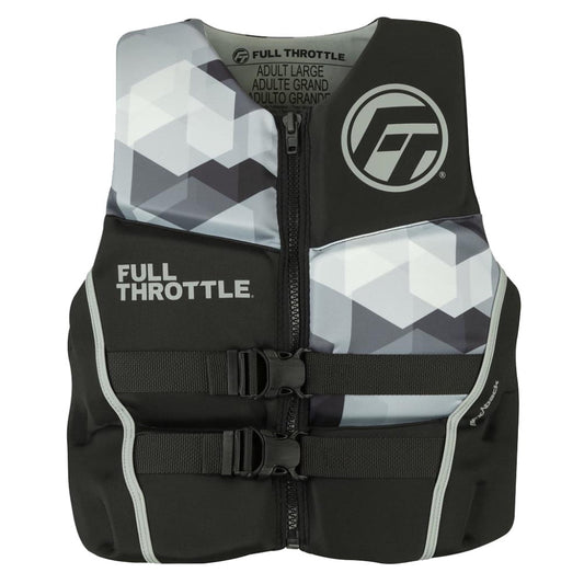 Full Throttle 142500-701-040-22 Men's Rapid-Dry Flex-Back Life Jacket - Large, Gray
