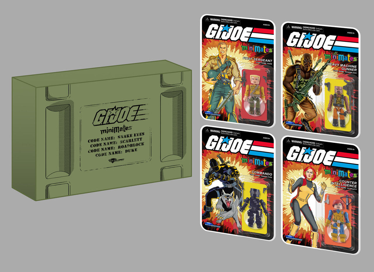 G.I. Joe Minimates - Snake Eyes, Scarlett, Duke and Roadblock Action Figures (84772) Box Set LOW STOCK