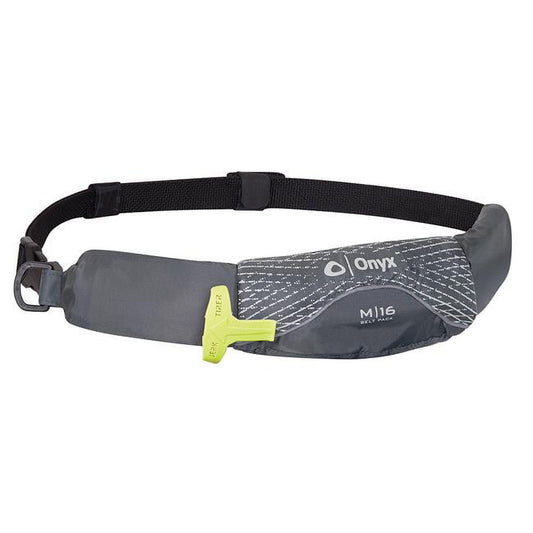 Onyx Outdoor M-16 Manual Inflatable Belt Pack, Grey