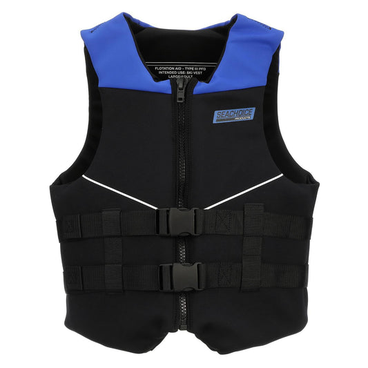 Seachoice Neoprene Multi-Sport Vest, Blue/Black, Large Size, Fits 40-44 In. Chest, Coast Guard Type III