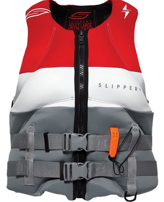 Slippery Surge Neo Mens Life Vest Charcoal/Red MD