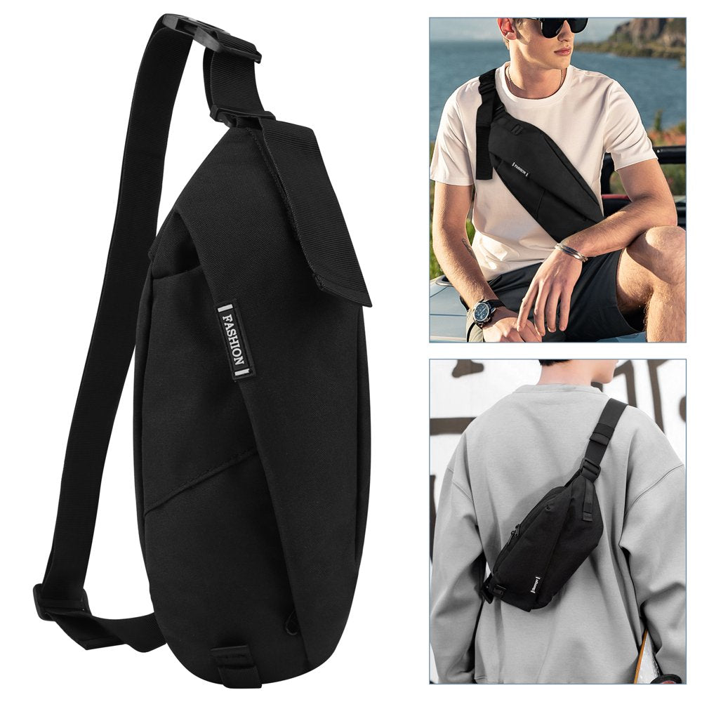 Sling Bag for Men, Eeekit Oxford Cloth Sling Bag, Crossbody Backpack Shoulder Bag, Chest Backpack, Waterproof Crossbody Bag, Men'S Leather Sling Bag with USB Charging Port for Travel, Hiking