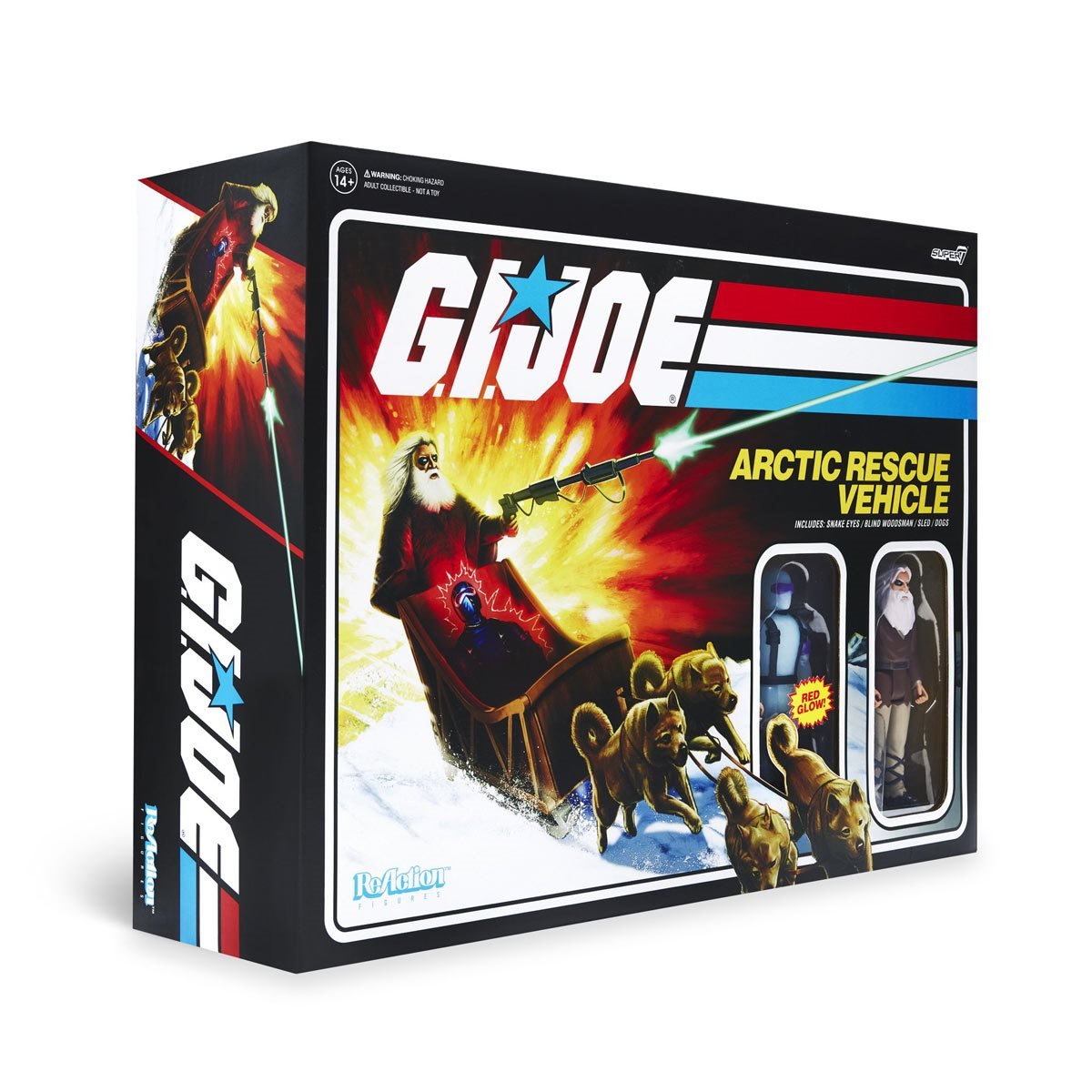 Super7 ReAction Figures - G.I. Joe - Arctic Rescue Vehicle with Snake Eyes Figure Set (81396)