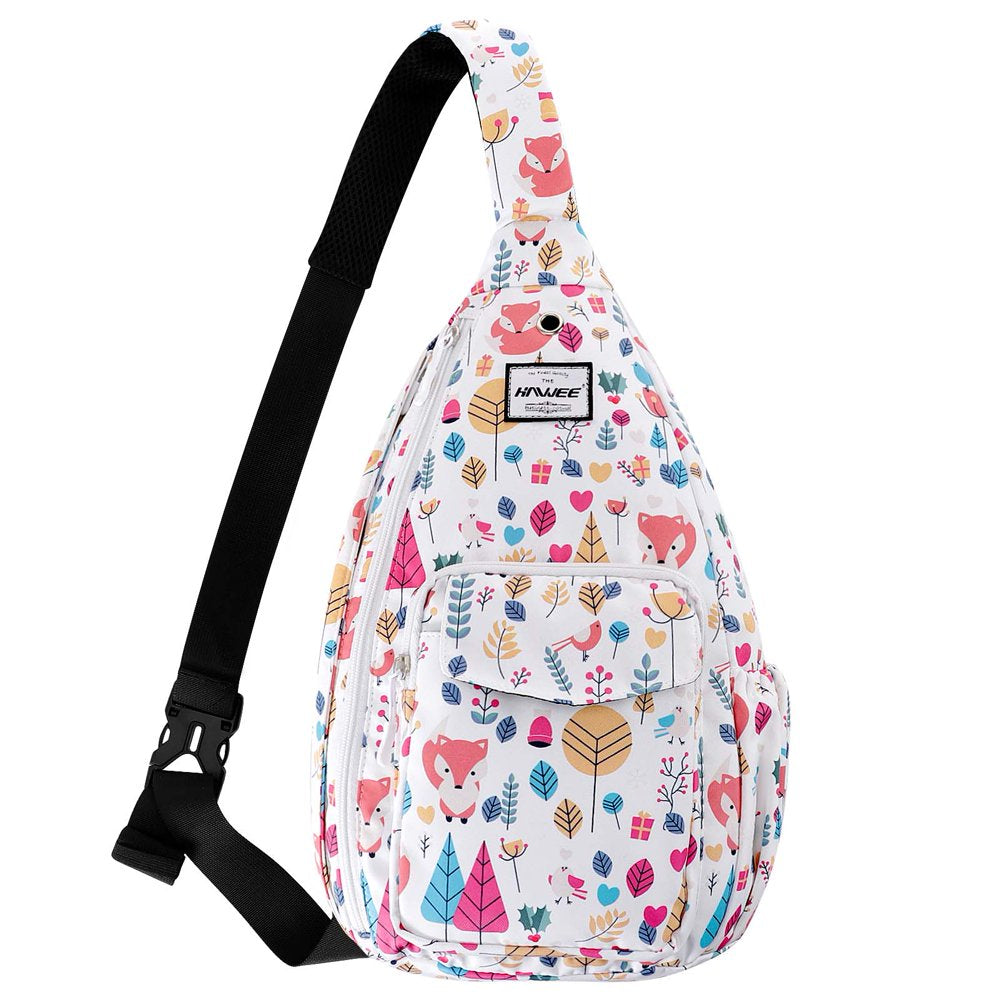 HAWEE Women’S Crossbody Backpack Purse for Travel Sling Bag with Earphone Hole, Black