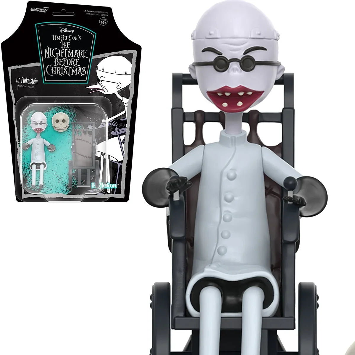 Super7 ReAction Figures - The Nightmare Before Christmas - Dr. Finkelstein Action Figure (81562) LOW STOCK