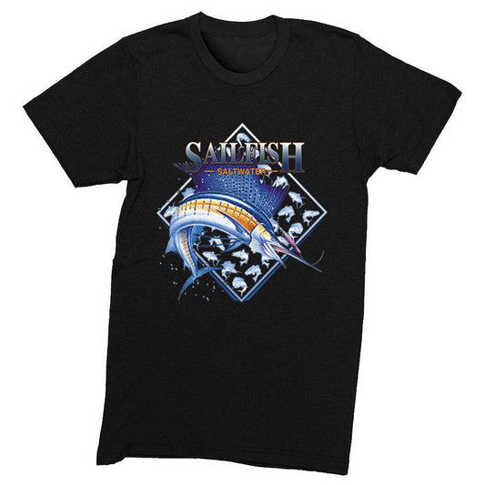 Xtrafly Apparel Mens Sailfish Swordfish Sport Fishing Saltwater Fisherman Gift Dad Fish T-Shirt