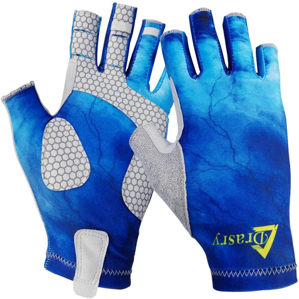 Drasry UV Fishing Fingerless Gloves Men Women UPF 50+ SPF Sun Protection for Fishing Kayak Paddling Hiking Sailing Rowing