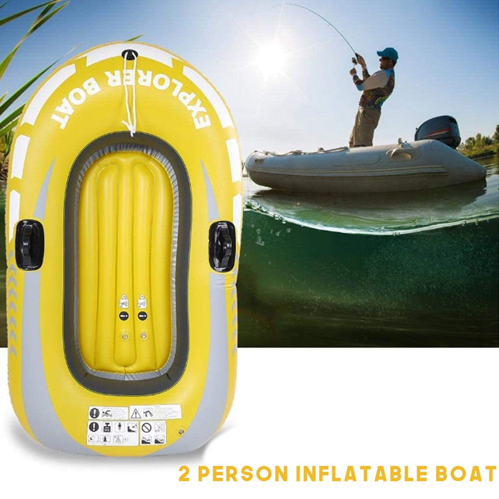 Vobor 2 Person Inflatable Boat,Inflatable Kayak Canoe Series,Fishing Boat- for Beach Rafting Swimming Pool(Yellow)
