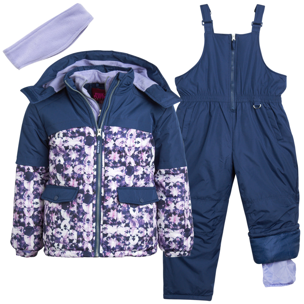 Pink Platinum Girls' Snowsuit - Water Resistant Winter Jacket and Ski Bib Overalls (4-16)