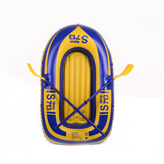 Aibecy 1-People PVC Inflatable Boat Water Sports Dinghy Fishing Rowing Raft Outdoor River Lake Kayak with 2 Paddle Oars