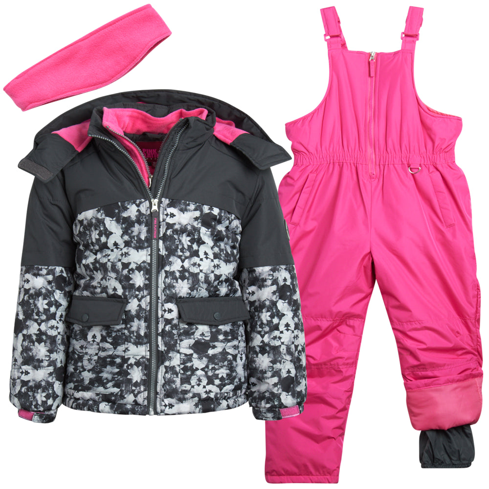 Pink Platinum Girls' Snowsuit - Water Resistant Winter Jacket and Ski Bib Overalls (4-16)