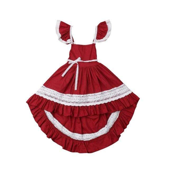 Girl's Clothing Red / 24M Sleeveless Lace Princess Dress