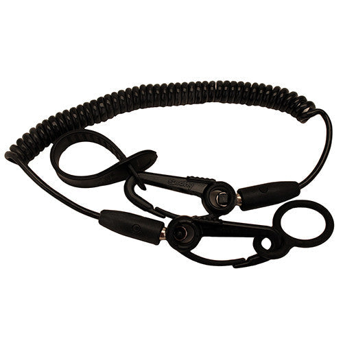 Safety Leash c/w Flexcoil,Black - GhillieSuitShop